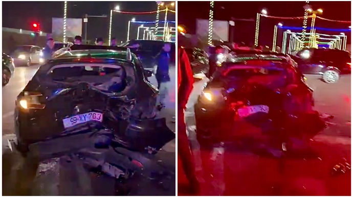Sumqayıtda “KIA” sürücüsü qayda pozub “Renault”a çırpıldı    - VİDEO