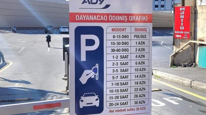 Bakının mərkəzində yeni parkinq QİYMƏTLƏRİ: günü 30 manat