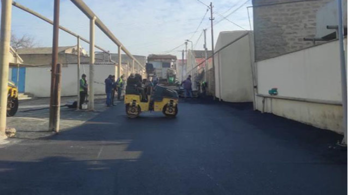 Suraxanıda yollar asfaltlanır  - FOTO