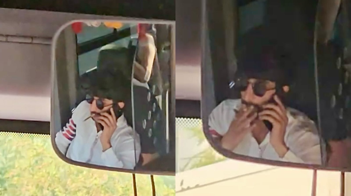 Yol boyu siqaret çəkib telefonla danışan sürücü sərnişinləri təhlükəyə atdı   - VİDEO