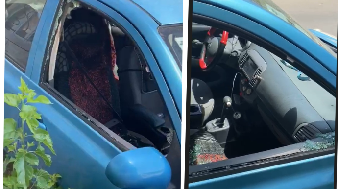 Bakıda xanım aparıcının avtomobili bu hala salındı - VİDEO