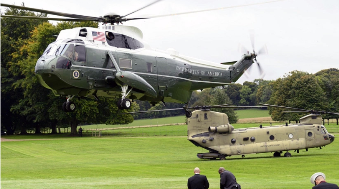Trampın helikopteri Londonda təcili eniş edib - KİV