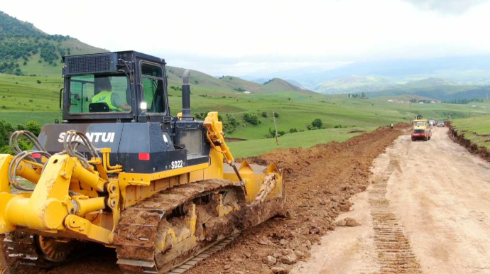 Bu kəndlərin yolları yenidən qurulur - FOTO - VİDEO