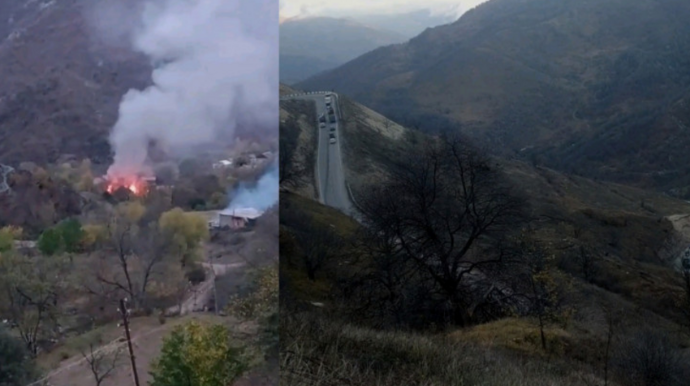 Aрмянский вандализм: в Кельбаджаре сжигают дома  - ВИДЕО