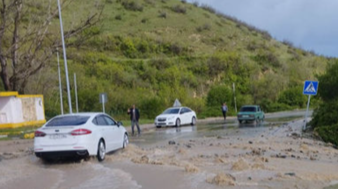 Şamaxıda leysan fəsadlar yaradıb - FOTO 