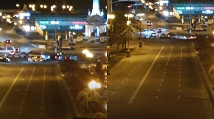 Nömrəsiz zirehli avtomobil karvanı Ukrayna Evinə daxil oldu - FOTO