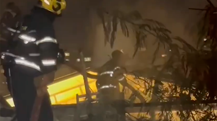 Bakıda restoranda yanğın olub - VİDEO 