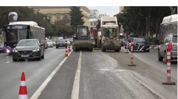 Bakının mərkəzində yolun təmiri nə vaxt yekunlaşacaq?  - VİDEO
