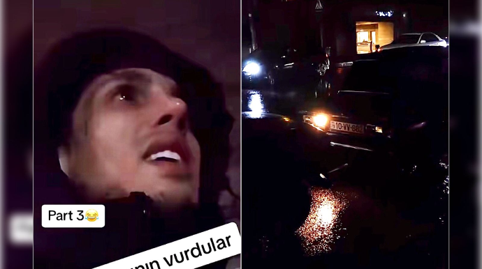 Məşhur “TikToker”erin maşınını canlı yayımda vurdular - Söyüş söyüb qırğın saldı   - VİDEO