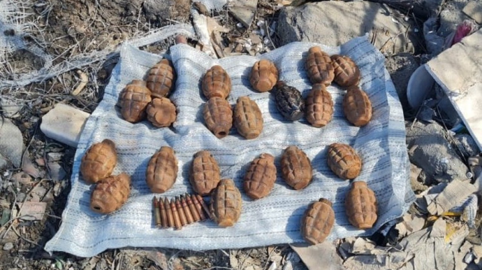 Bakıda hərbi sursatlar aşkarlandı - VİDEO