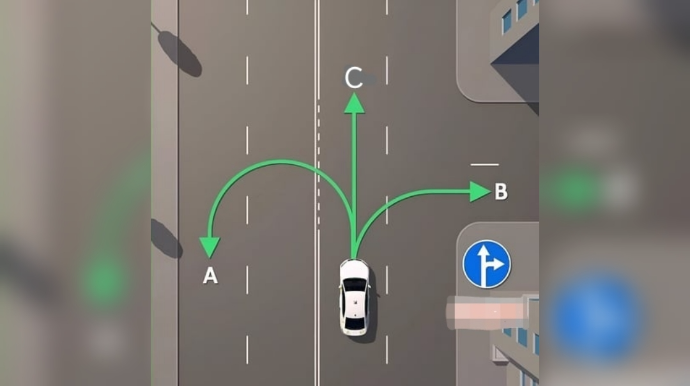 Sürücü yolayrıcında hansı istiqamətlərə hərəkət edə bilər? - DOĞRU CAVAB