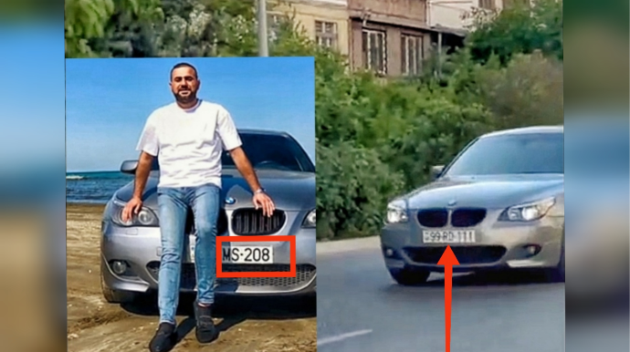 "KİA"-nın nömrəsini "BMW"-yə vuran sürücü şəhərdə oyun çıxarır  - VİDEO