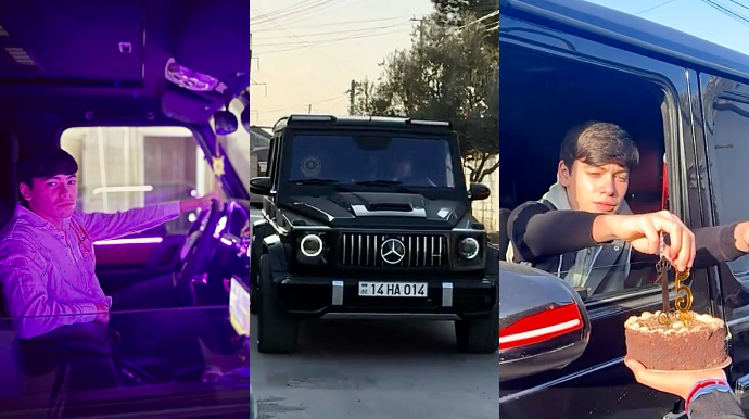 Xırdalanda yeniyetmə “Gelandewagen”i sürərək  ad gününü qeyd etdi  - VİDEO