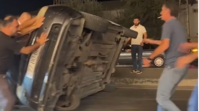 Bakıda "Prius" aşdı  - VİDEO