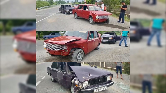 Ucarda qəza: Avtomobillər tanınmaz hala düşdü, sürücülər xəstəxanalıq oldu   - VİDEO