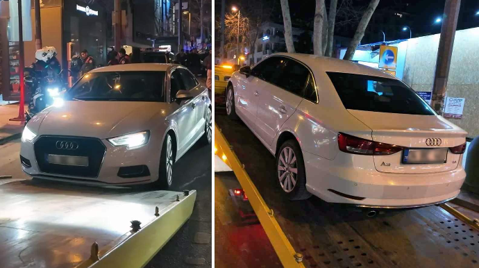 “Audi” ilə təhlükəli manevrlər edən sürücü evə piyada getdi - VİDEO 