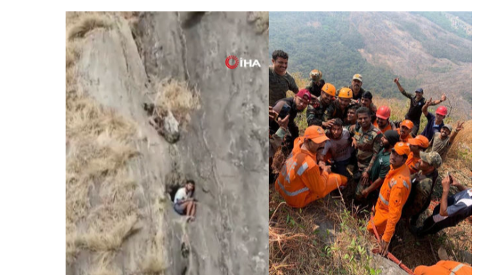 Hindistan ordusu 48 saatdan çox köməksiz vəziyyətdə qalan alpinisti xilas etdi  - VİDEO 
