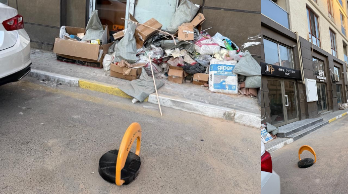 Sahibkarlar səkiləri və parkinq yerlərini zəbt edir- Vətəndaşlar ŞİKAYƏTÇİDİR  - FOTO