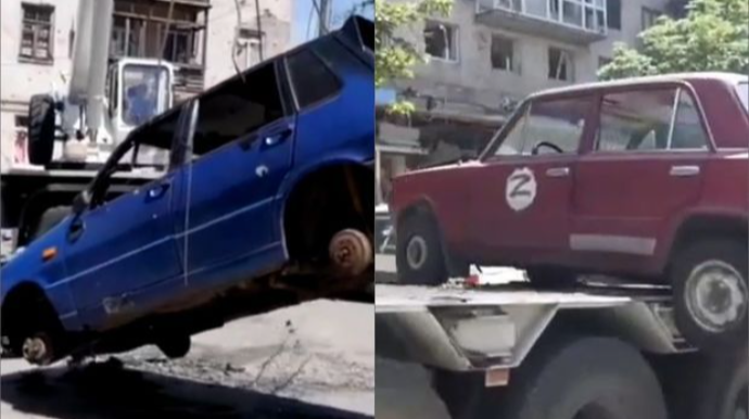 Rus işğaıçılar Ukraynadakı maşınları mənimsəyirlər - VİDEO 