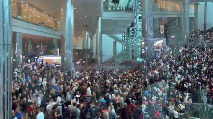 Dubay aeroportunda iynə atsan, yerə düşməz... - VİDEO