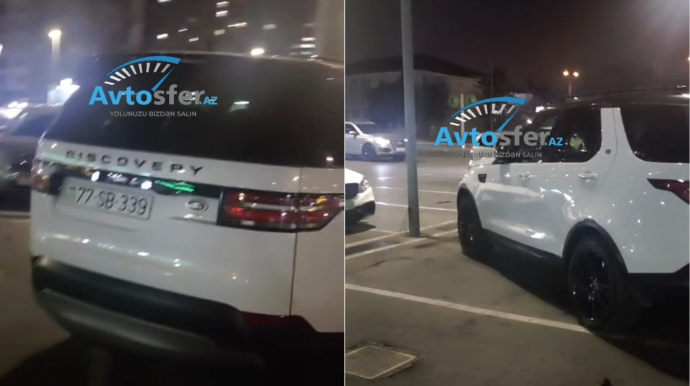 Məsuliyyətsiz sürücü parkinqdə 3 maşının yerini zəbt etdi - 77-SB-339 - VİDEO 