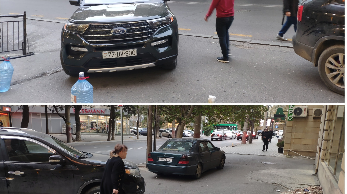 Əhalinin ən sıx yaşadığı küçələrin səkilərini belə zəbt edirlər - FOTO 