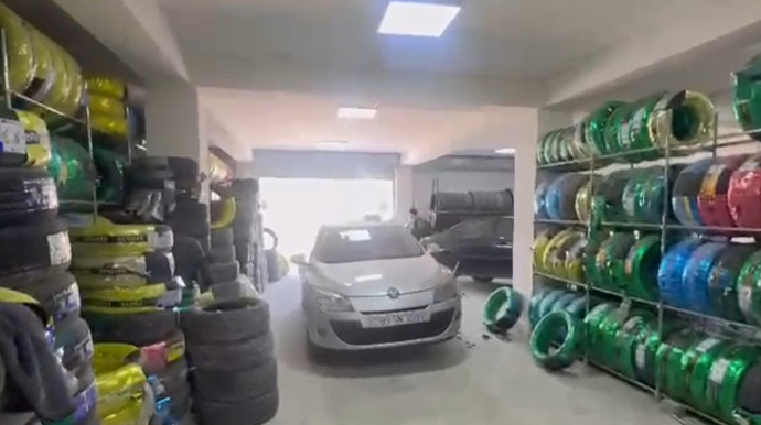 Yaşayış binasındakı təkər satışı anbarı bağlandı - VİDEO