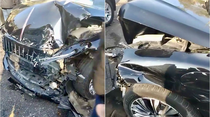 Nərimanovda zəncirvari qəza: Üç maşın toqquşdu, bir nəfər yaralandı - VİDEO