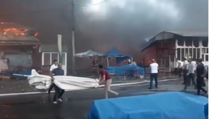 İmişli bazarındakı yanğın söndürülüb  - VİDEO - YENİLƏNİB