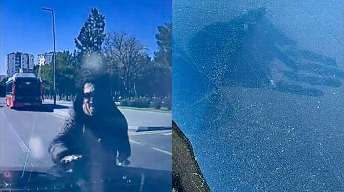 Sumqayıtda az qala vurulan qadın maşına hücum etdi   - ANBAAN VİDEO