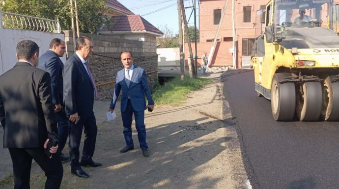 Taleh Qaraşov asfaltlanma işləri aparılan 3 küçəyə yerində baxış keçirdi - FOTO
