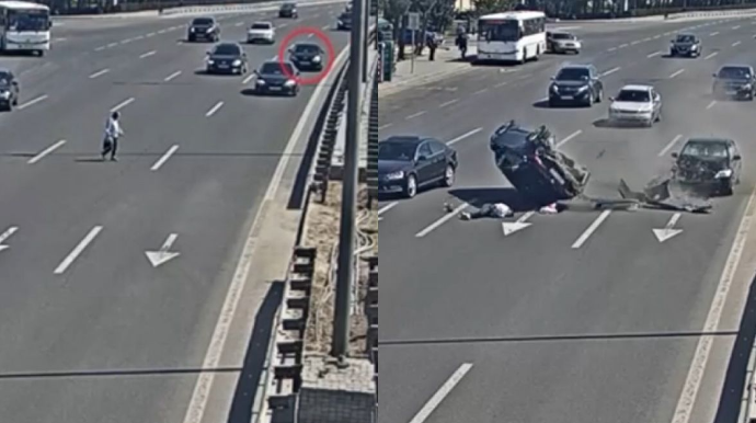 ЦИУТ распространил кадры тяжелого ДТП в Баку - ВИДЕО