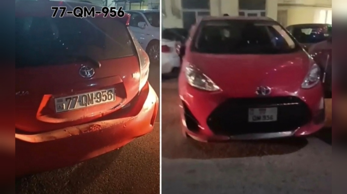 Taksi sürücüsü maşını yolun ortasına atıb getdi: Hərəkət məhdudlaşdı - VİDEO