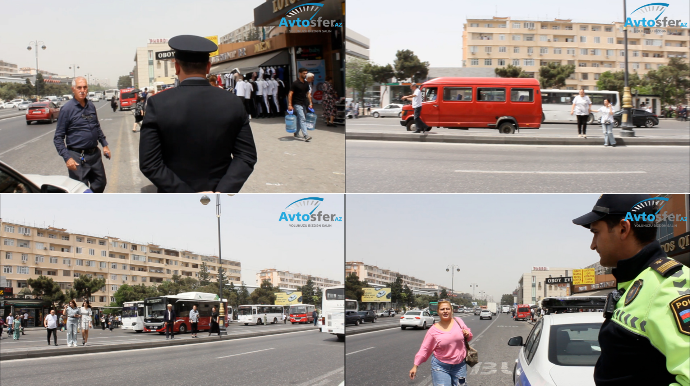 Nizamidə yeraltı keçiddən istifadə etməyən PİYADALAR CƏRİMƏLƏNDİ - VİDEO 