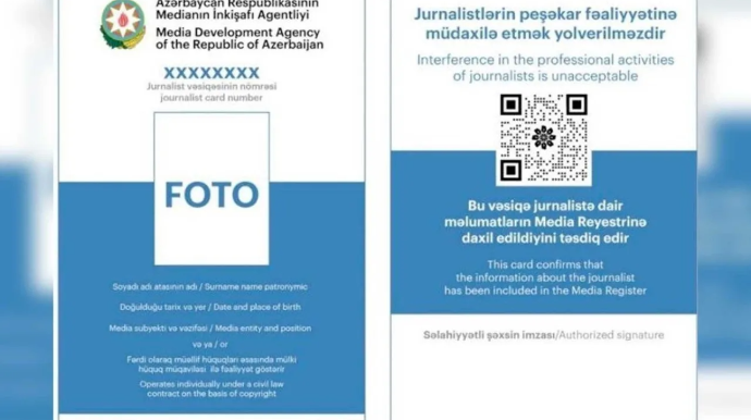 Jurnalist vəsiqəsinin verilməsinə görə ödəniş ləğv edilir   