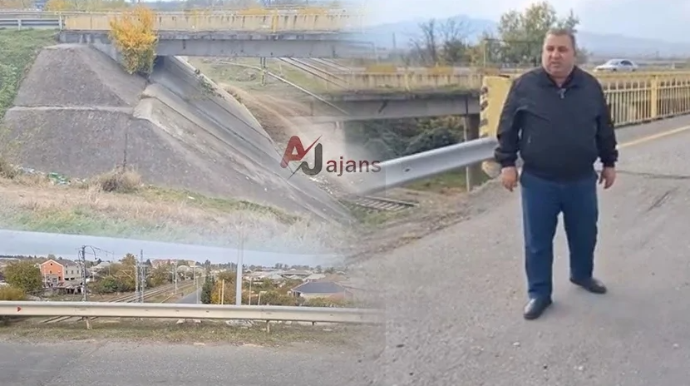 Ağstafada avtomobil körpüsü qəzalı VƏZİYYƏTDƏ… - VİDEO