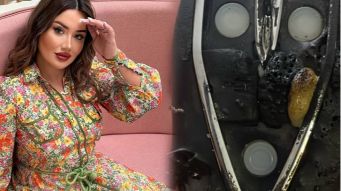 Blogerin maşınında "powerbank" partladı - FOTO