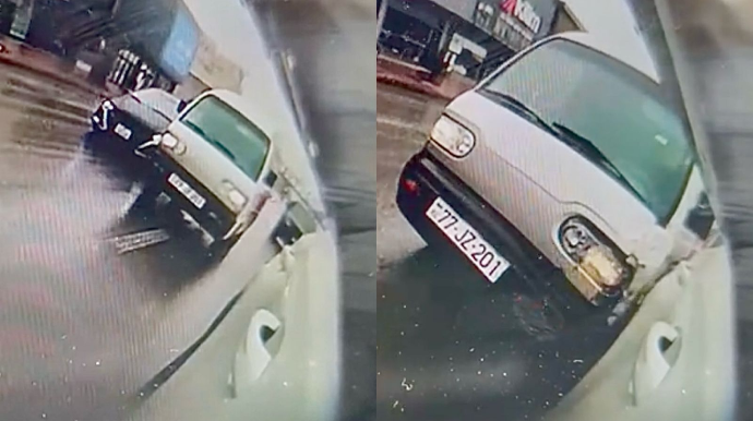 Prospektdə ard-arda qayda pozan sürücü sonda qəza törətdi    - ANBAAN VİDEO