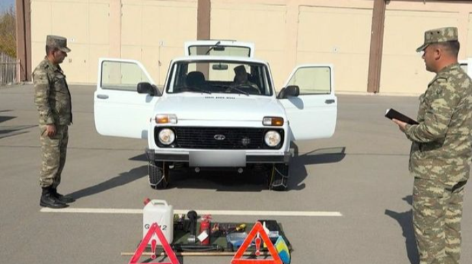 Əlahiddə Ümumqoşun Orduda avtomobillərə baxış müsabiqəsi keçirilib - FOTO