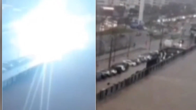 Magistral yolun ortasına ildırım düşdü - ANBAAN VİDEO 