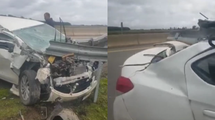 Masallıda qəza:  Sürücü yuxuladı, möcüzə nəticəsində sağ qaldı  - VİDEO