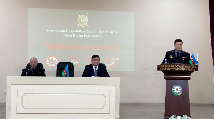 Polis Qubada universitet tələbələri ilə görüşdü - FOTO 