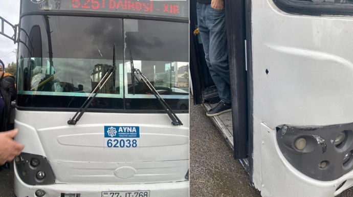 Avtobus xarab oldu - Sərnişinlər YOLDA QALDI  - FOTO