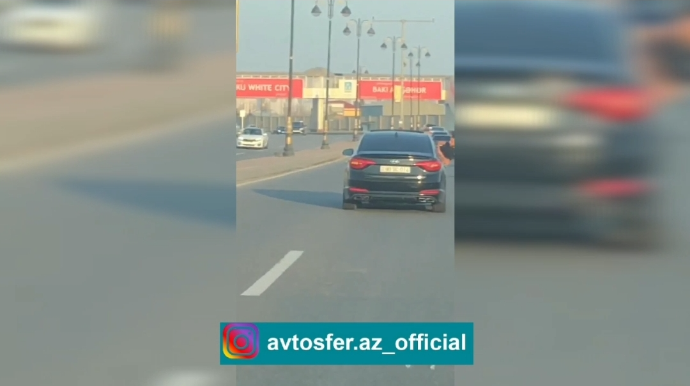 Yol polis bu görüntülərə görə sürücü və sərnişini cərimələdi  - VİDEO