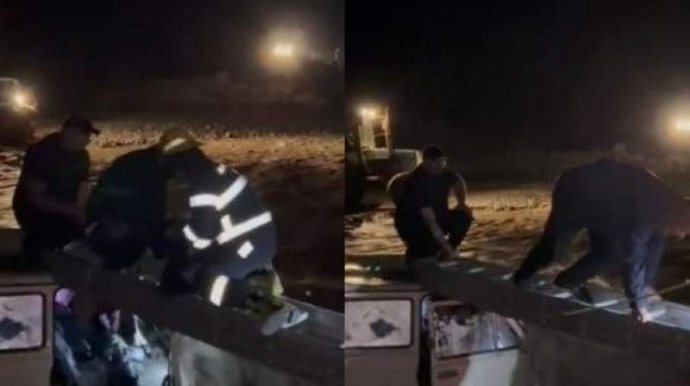 Yasdan qayıdanlar "Niva" ilə selə düşdü; 3 nəfər xilas edildi - FOTO