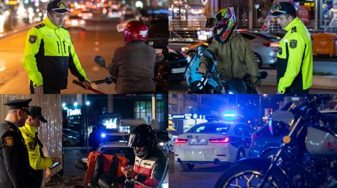 Yol polisi gecə sakinləri yatmağa qoymayan sürücüləri belə tutdu - REYD - VİDEO  