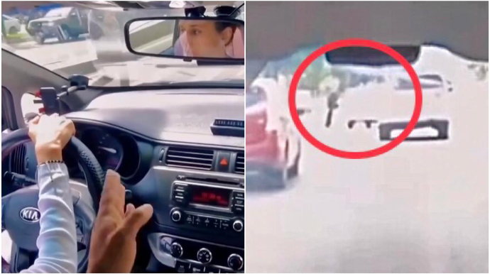 Təlimçiyə irad bildirən taksi sürücüsü özü də piyadanı vurmaqdan  son anda yayındı   - VİDEO