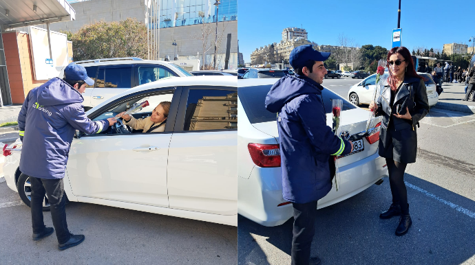 “AzParking”  xanım sürücülərə hədiyyələr təqdim etdi - FOTO 
