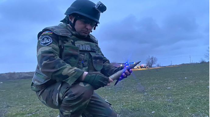 Siyəzəndə zenit mərmisi aşkar edilib - VİDEO 