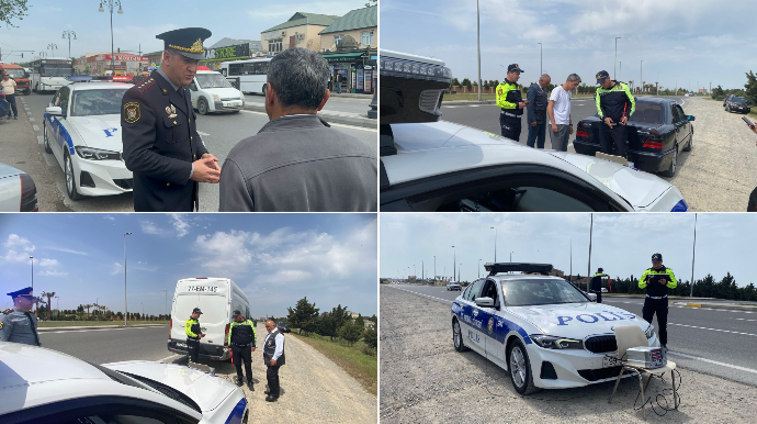 Xəzərdə yol polisi qayda pozan sürücü və piyadaları saxladı; CƏRİMƏLƏNƏNLƏR VAR - VİDEO 